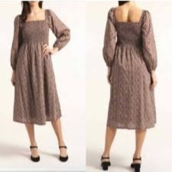 J Crew Liberty Fabric Daydream Dress Organic Busy Lizzy Floral Smocked XL - Picture 1 of 13